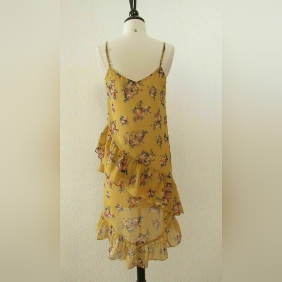 Floral Yellow Ruffle Dress - Picture 3 of 3